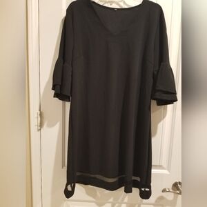 Black V-neck Dress